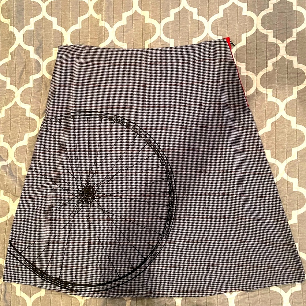 A-line cotton plaid bicycle skirt